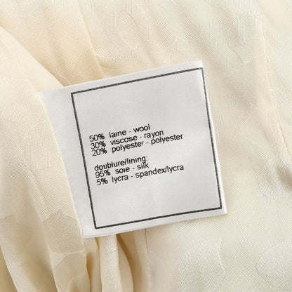 Chanel 2002 Collarless Single Breasted Jacket Ivory #38