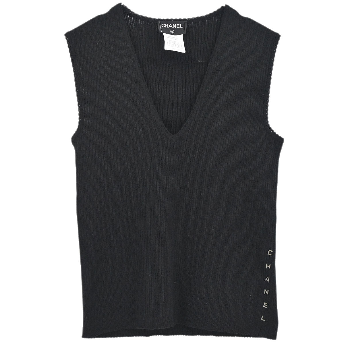 Chanel 1999 Sleeveless Top Vest Black #42