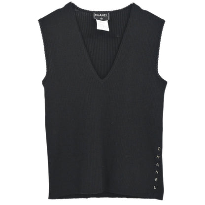 Chanel 1999 Sleeveless Top Vest Black #42