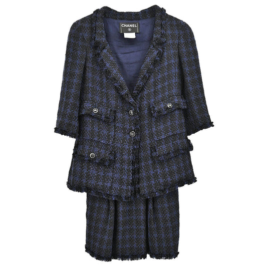 Chanel 2007 Setup Suit Jacket Dress Navy #38
