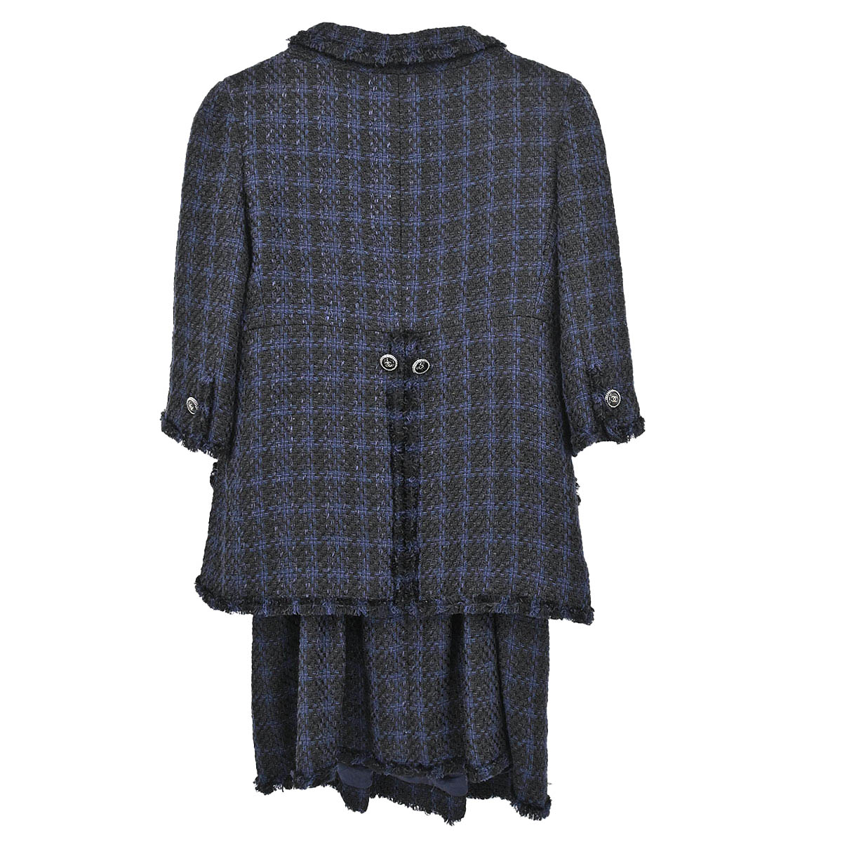 Chanel 2007 Setup Suit Jacket Dress Navy #38