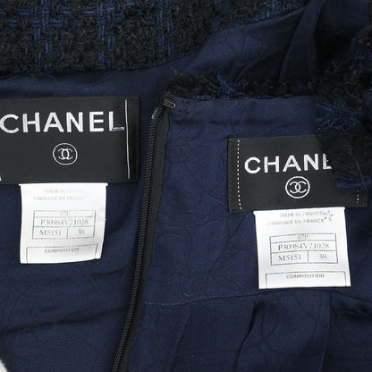 Chanel 2007 Setup Suit Jacket Dress Navy #38