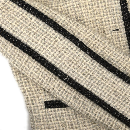 Chanel 2003 Single Breasted Collarless Jacket Beige #40