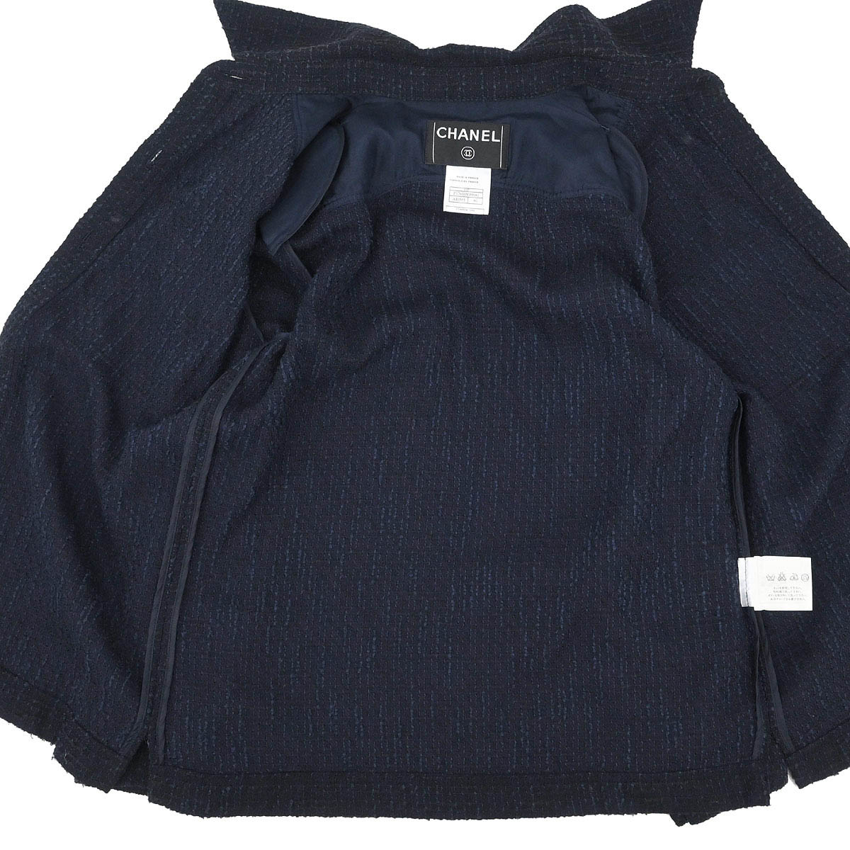Chanel 2001 Single Breasted Jacket Navy Black #40