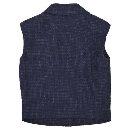 Chanel 2001 Single Breasted Jacket Vest Navy #36