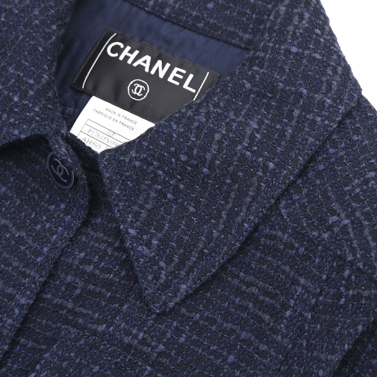 Chanel 2001 Single Breasted Jacket Vest Navy #36