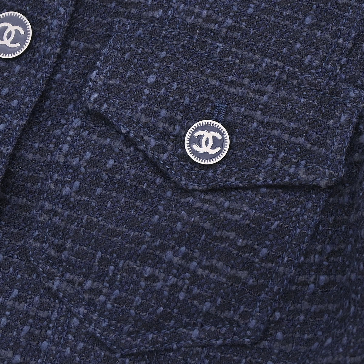 Chanel 2001 Single Breasted Jacket Vest Navy #36