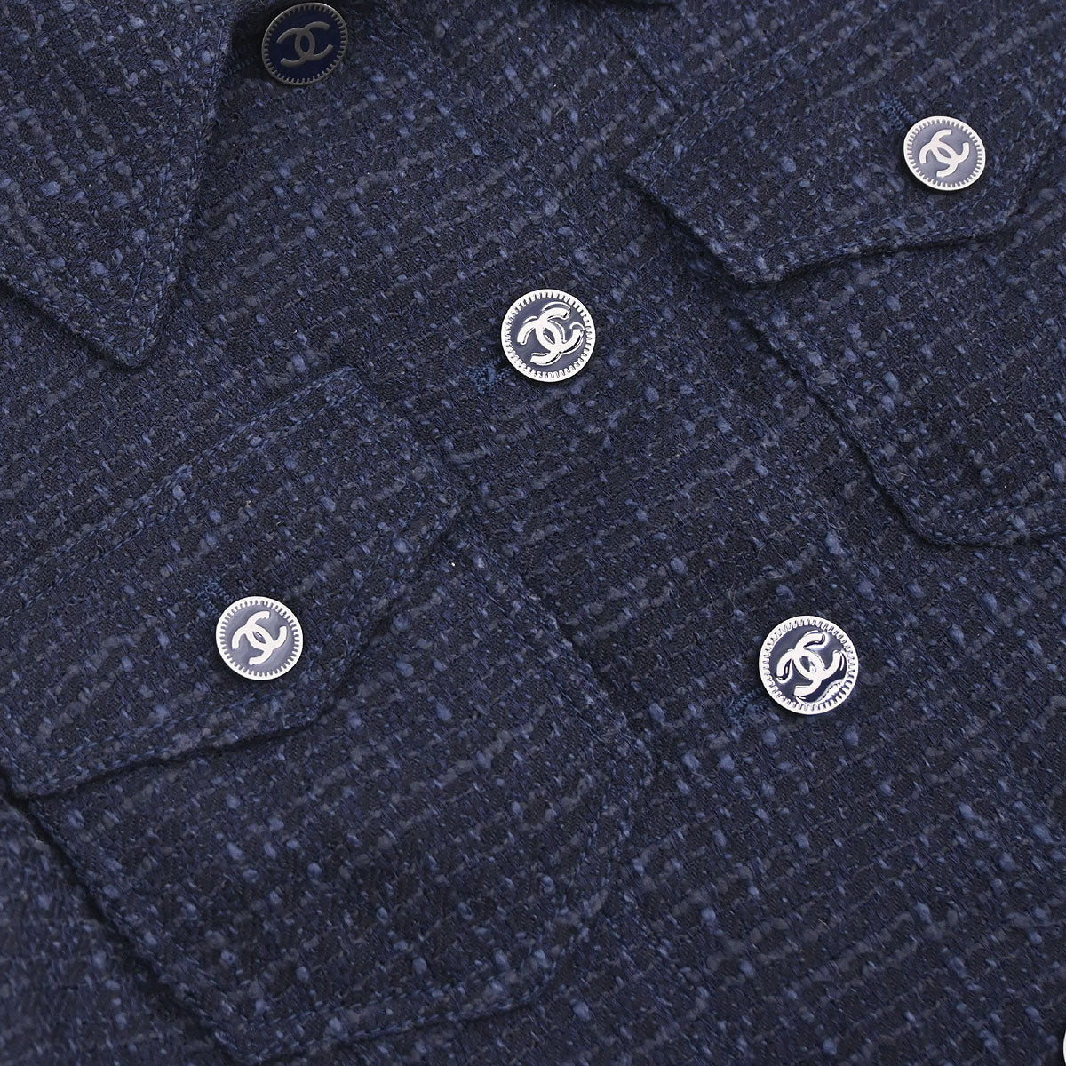 Chanel 2001 Single Breasted Jacket Vest Navy #36