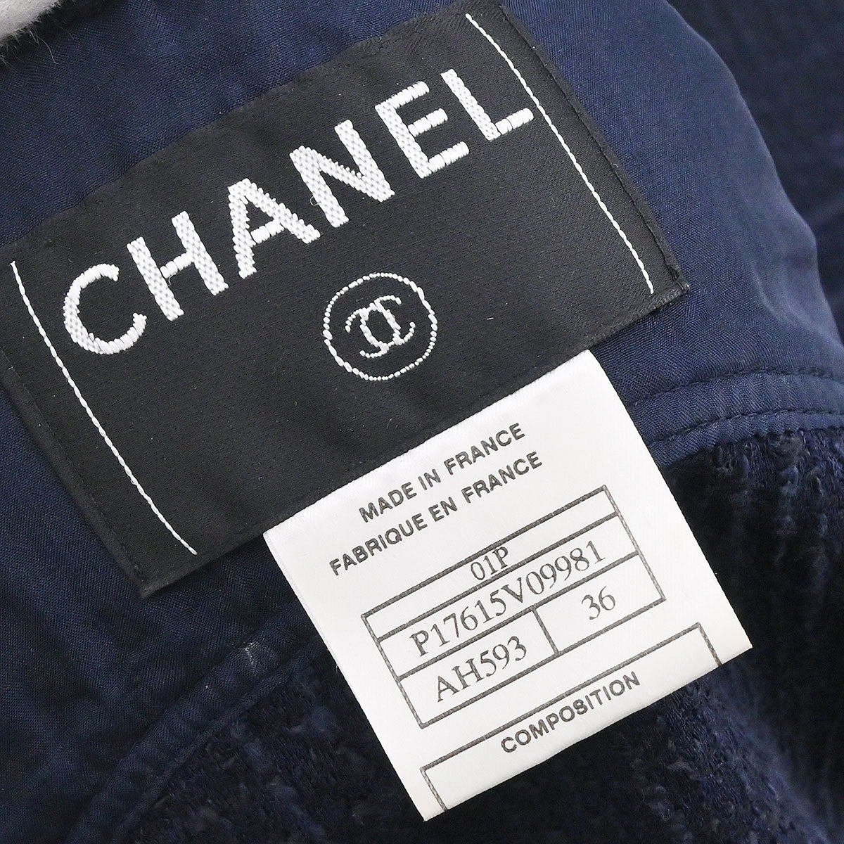 Chanel 2001 Single Breasted Jacket Vest Navy #36