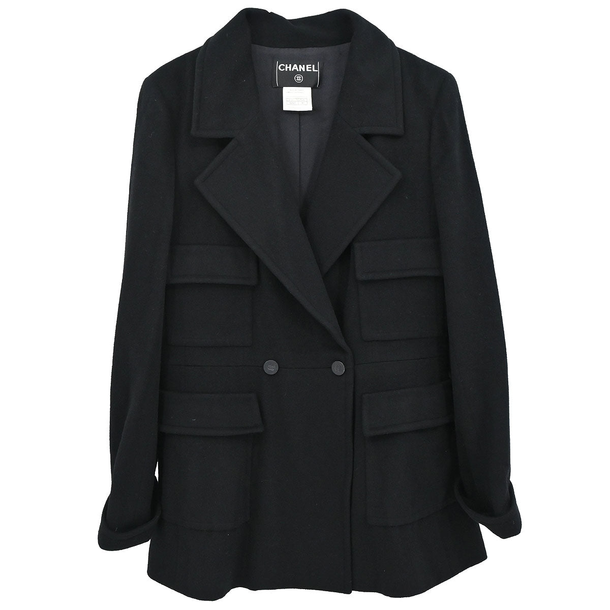 Chanel 2001 Double Breasted Jacket Black #40