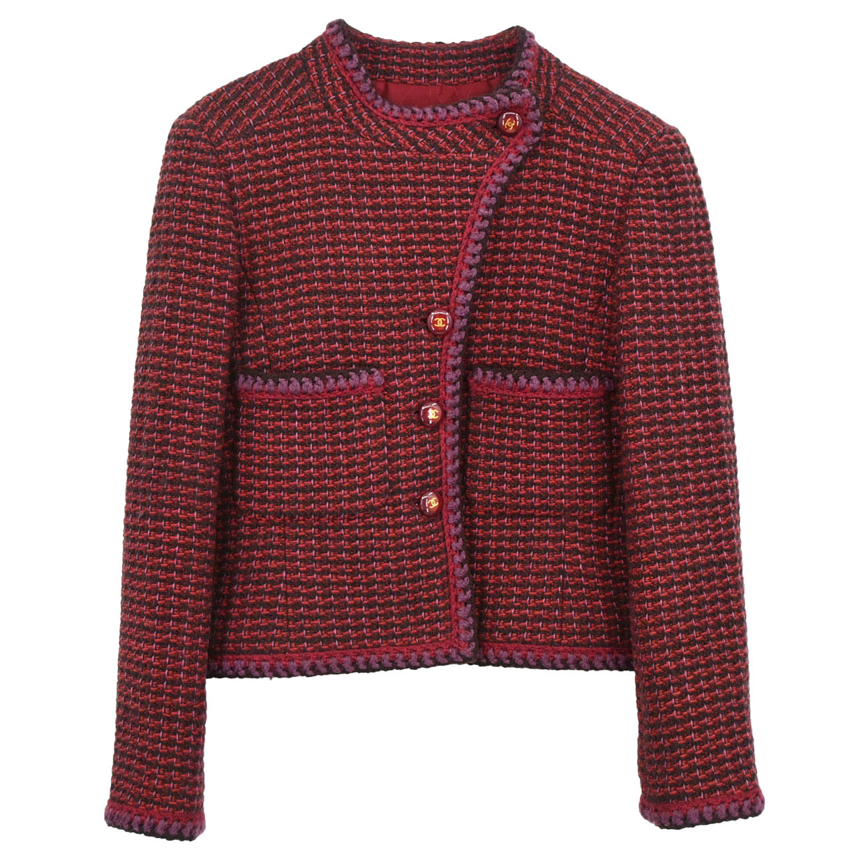 Chanel 2001 Single Breasted Jacket Red #40