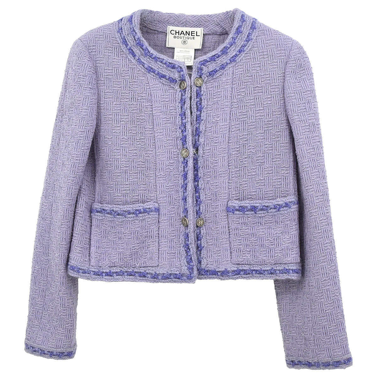 Chanel 1998 Collarless Jacket Purple #38