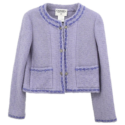 Chanel 1998 Collarless Jacket Purple #38