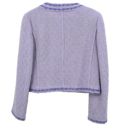 Chanel 1998 Collarless Jacket Purple #38