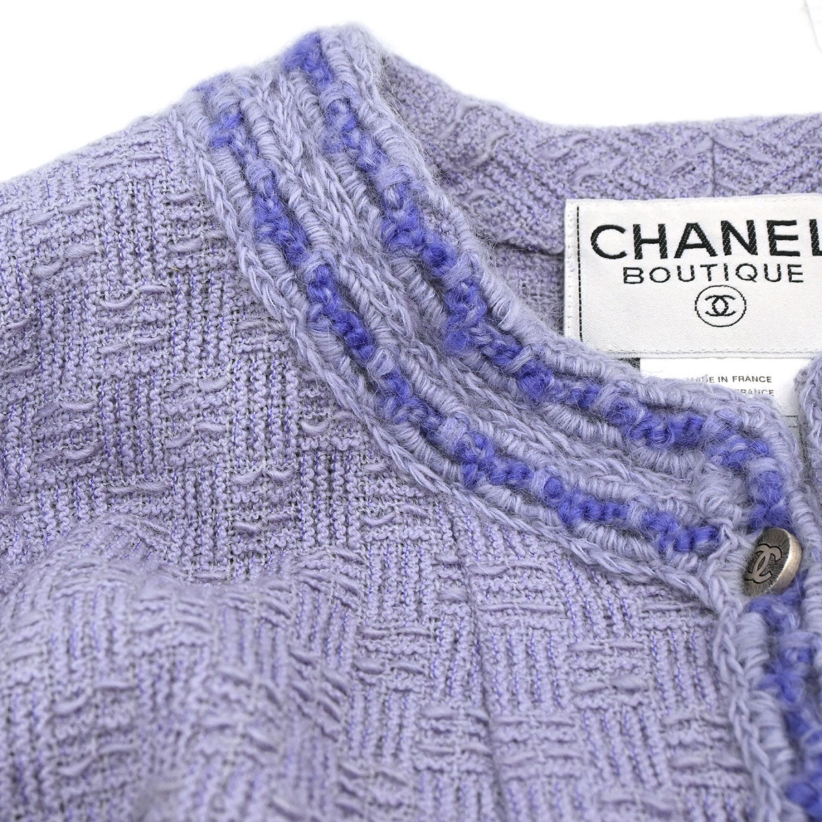 Chanel 1998 Collarless Jacket Purple #38