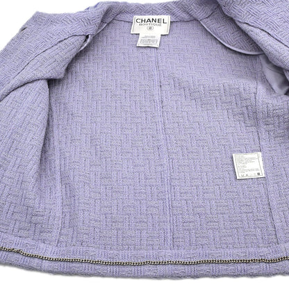 Chanel 1998 Collarless Jacket Purple #38