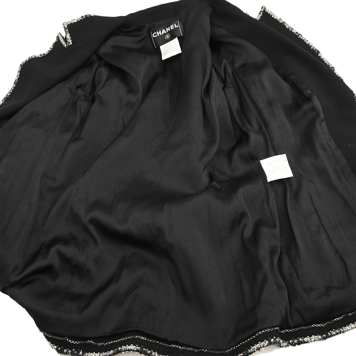 Chanel 2005 Single Breasted Emblem Jacket Black #40