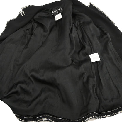 Chanel 2005 Single Breasted Emblem Jacket Black #40