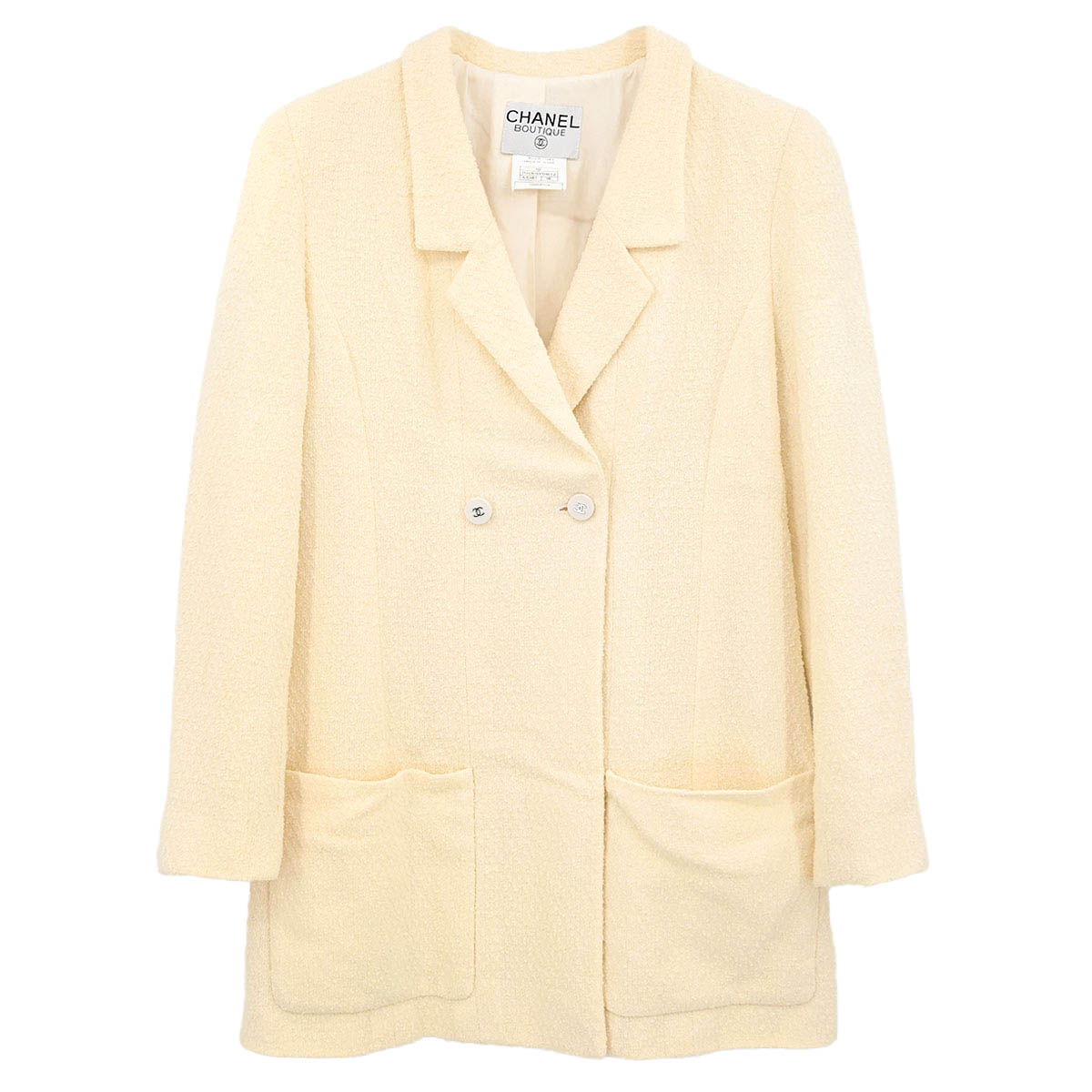 Chanel 1996 Double Breasted Jacket Ivory #38