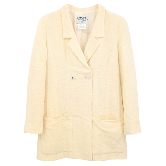 Chanel 1996 Double Breasted Jacket Ivory #38