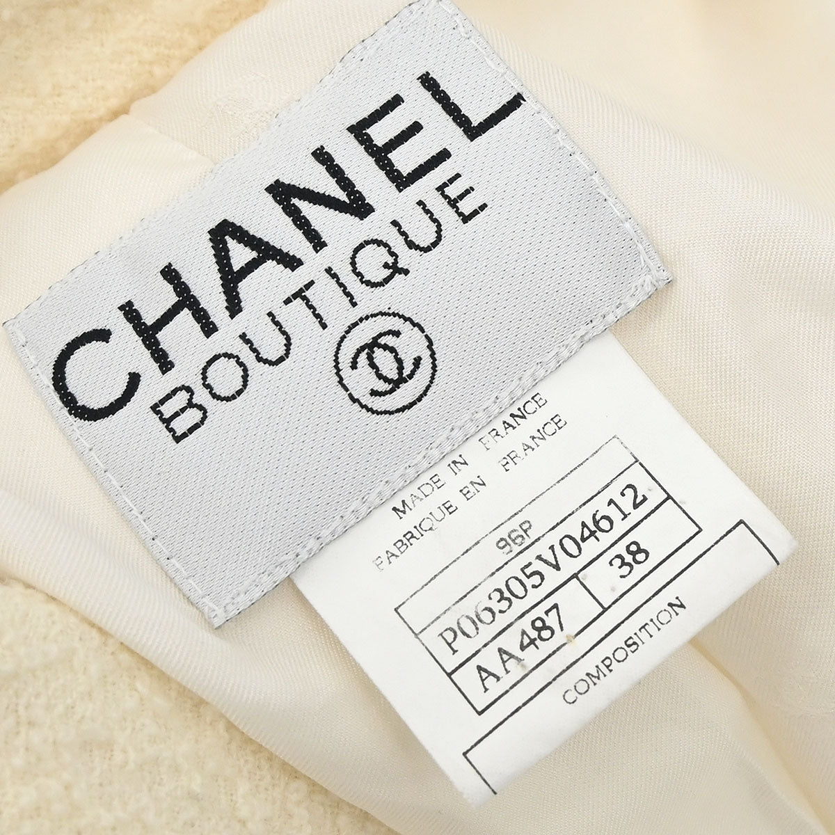 Chanel 1996 Double Breasted Jacket Ivory #38
