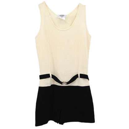 Chanel 1998 Jumpsuit Sleeveless White Black #38