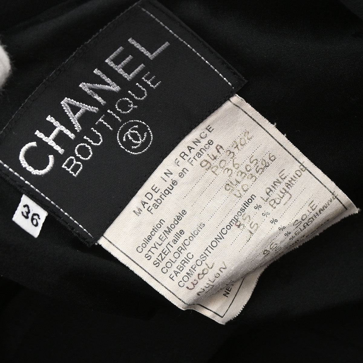 Chanel 1994 Single Breasted Jacket Black #36