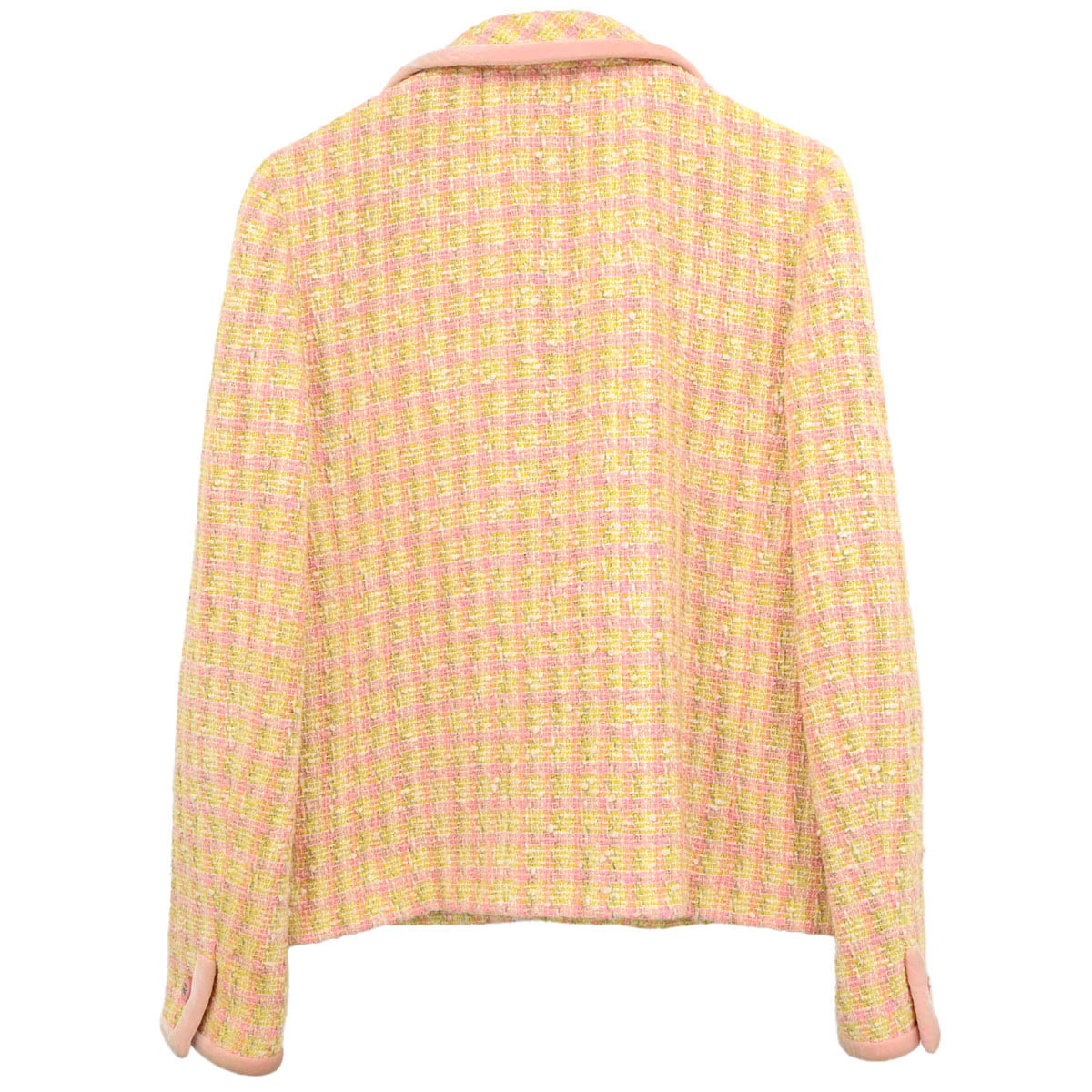 Chanel 1996 Single Breasted Jacket Tweed Yellow #40