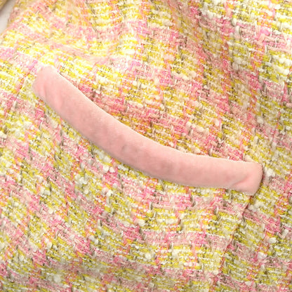 Chanel 1996 Single Breasted Jacket Tweed Yellow #40