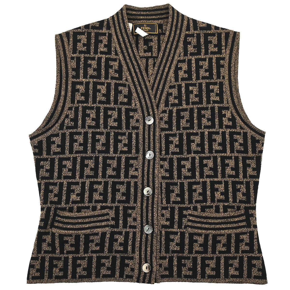 Fendi Sleeveless Jacket Vest Zucca Brown #42