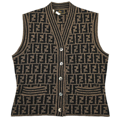 Fendi Sleeveless Jacket Vest Zucca Brown #42