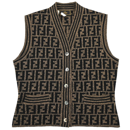 Fendi Sleeveless Jacket Vest Zucca Brown #42