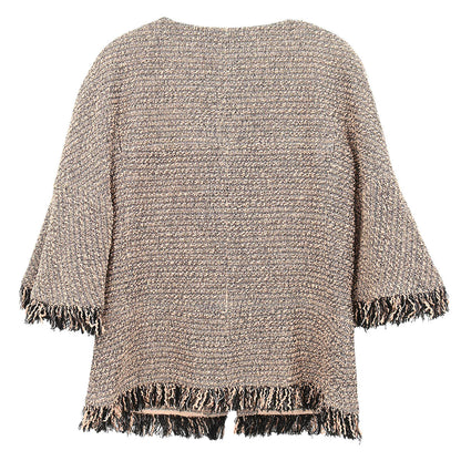 Chanel 2018 Single Breasted Collarless Tweed Jacket Pink #38