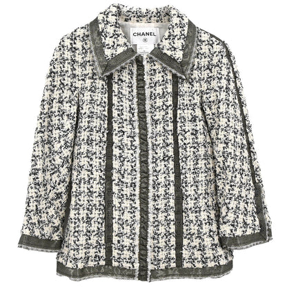 Chanel 2009 Single Breasted Jacket White #36