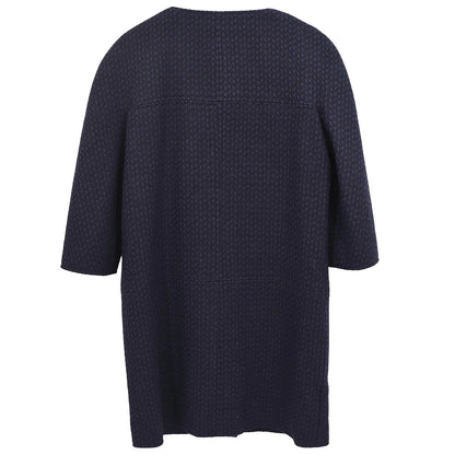 Chanel 2014-2015 Collarless Coat Navy #40