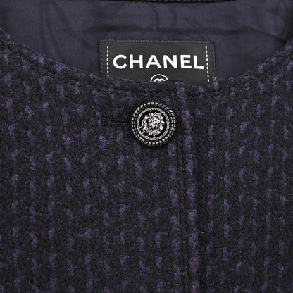 Chanel 2014-2015 Collarless Coat Navy #40
