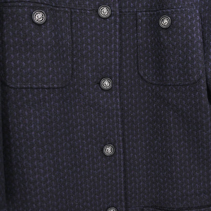 Chanel 2014-2015 Collarless Coat Navy #40