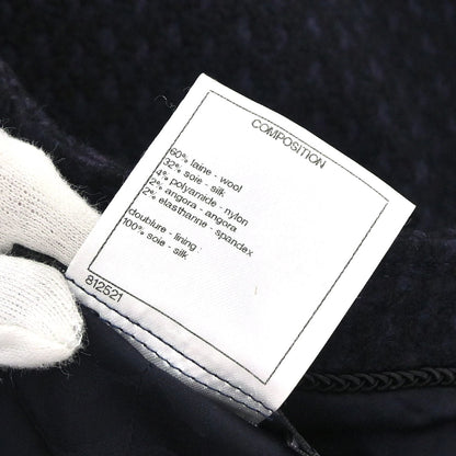 Chanel 2014-2015 Collarless Coat Navy #40
