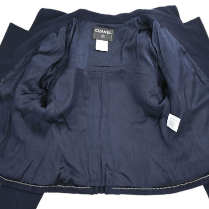 Chanel 2006 Hoodie Duffel Coat Navy #42
