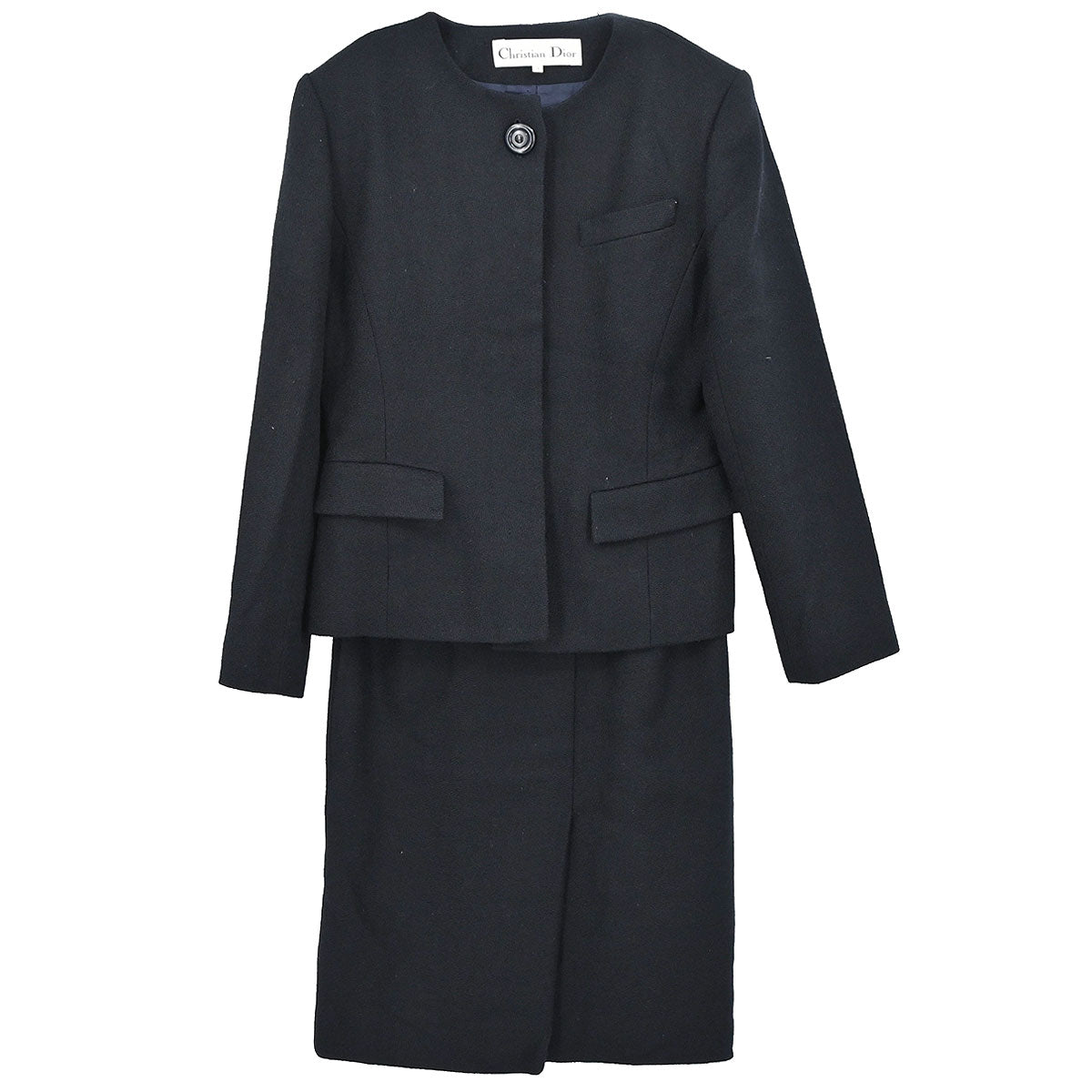 Christian Dior Setup Suit Jacket Skirt Black #34–36