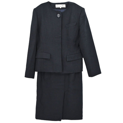 Christian Dior Setup Suit Jacket Skirt Black #34–36