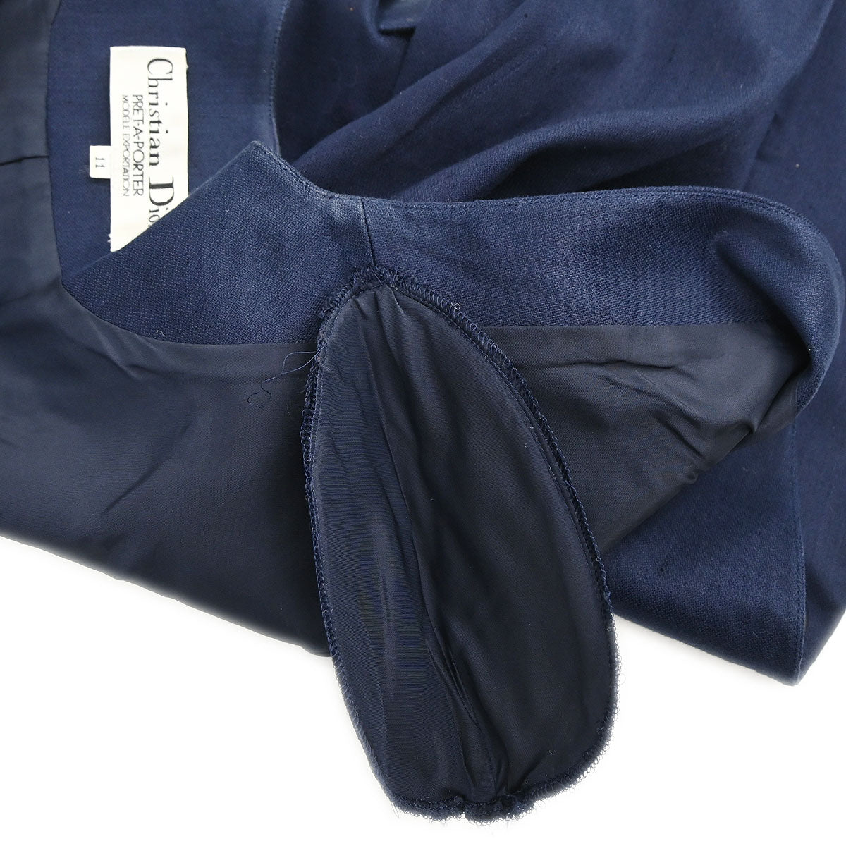 Christian Dior Setup Suit Jacket Skirt Navy #38–40