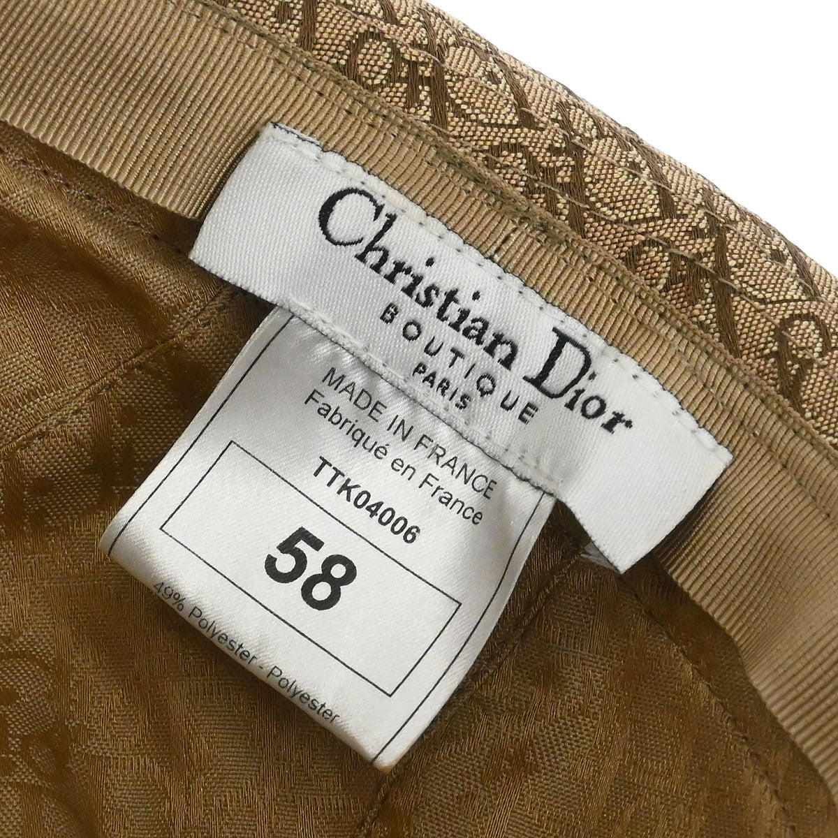 Christian Dior Trotter Hat Beige Rasta-Color #58 Small Good