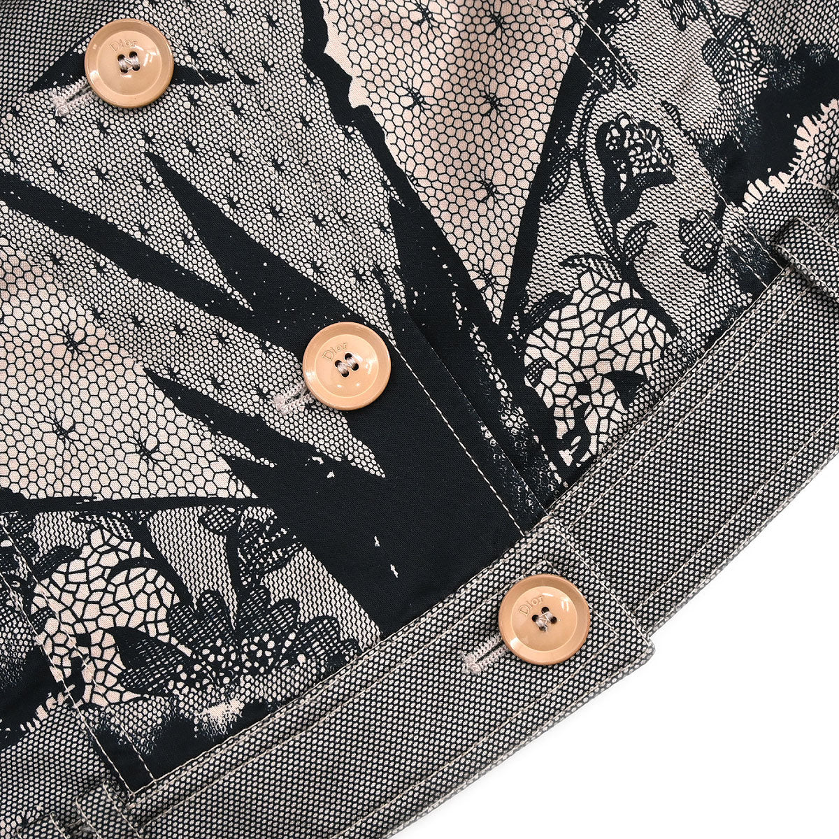 Christian Dior 2006 Single Breasted Jacket Lace Pink Black #38