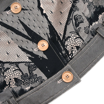 Christian Dior 2006 Single Breasted Jacket Lace Pink Black #38