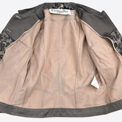 Christian Dior 2006 Single Breasted Jacket Lace Pink Black #38