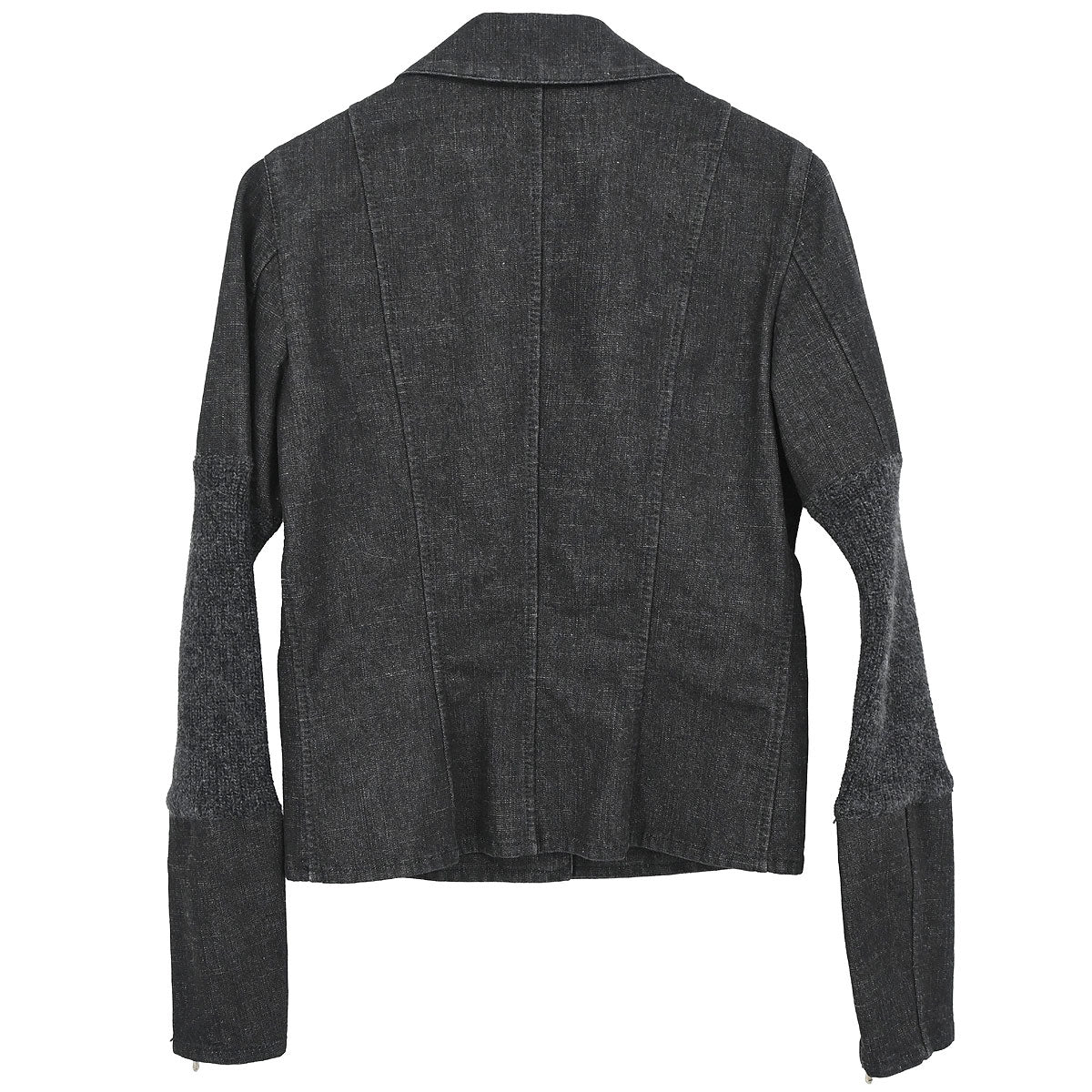 Chanel 2003 Single Breasted Denim Jacket Black #36