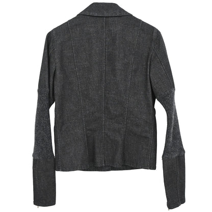 Chanel 2003 Single Breasted Denim Jacket Black #36