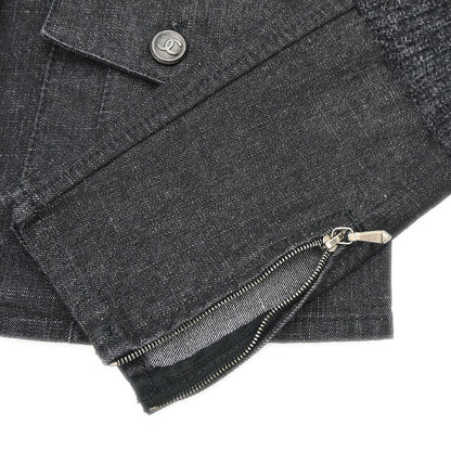 Chanel 2003 Single Breasted Denim Jacket Black #36