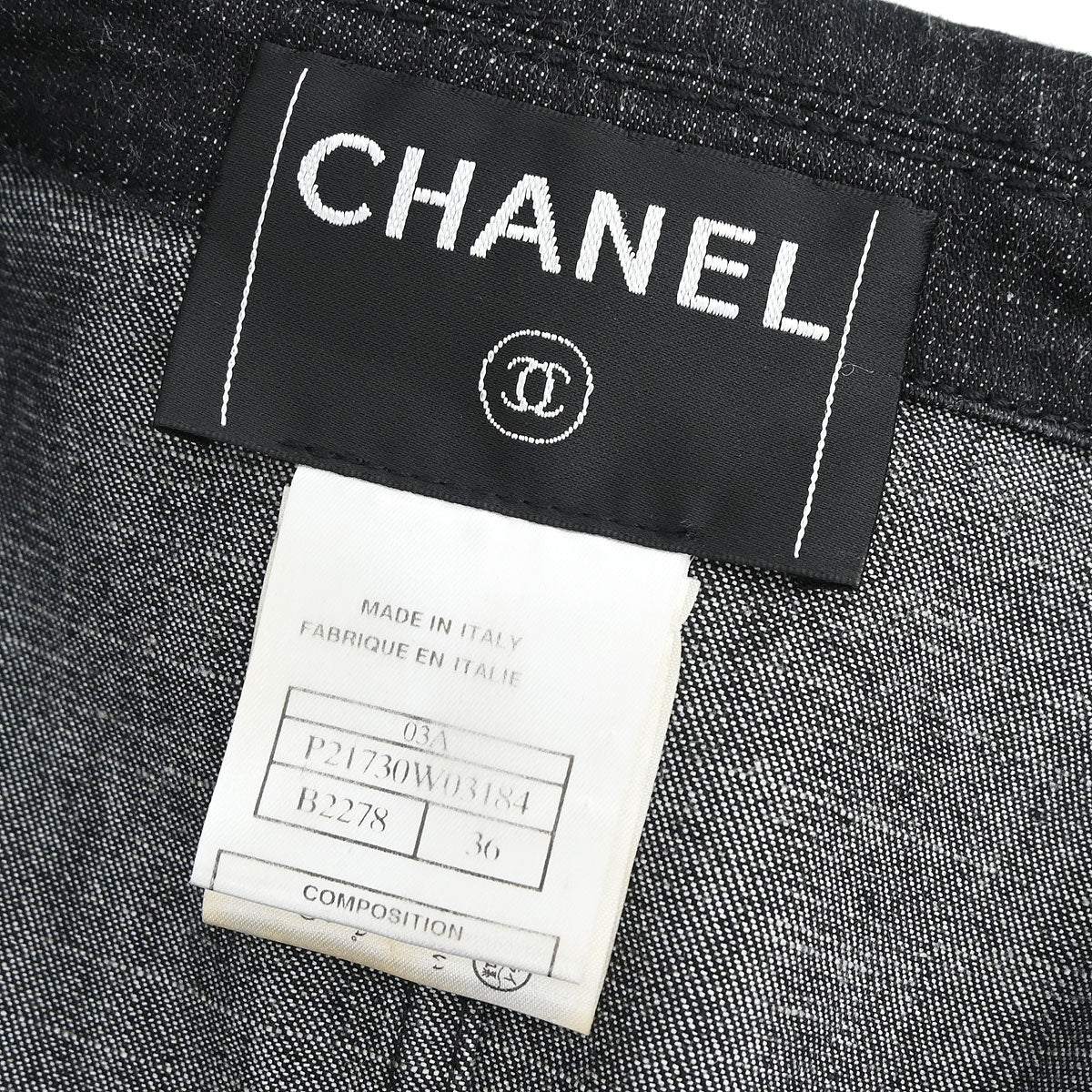 Chanel 2003 Single Breasted Denim Jacket Black #36